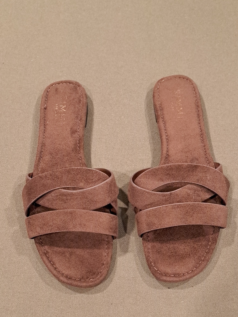 Simmi London Jade Brown Faux Suede Crossover Flats Sandals - Size: 10 - Picture 3 of 10